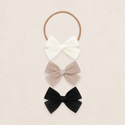 Tulle Bow 3 Pack: Tan Dot