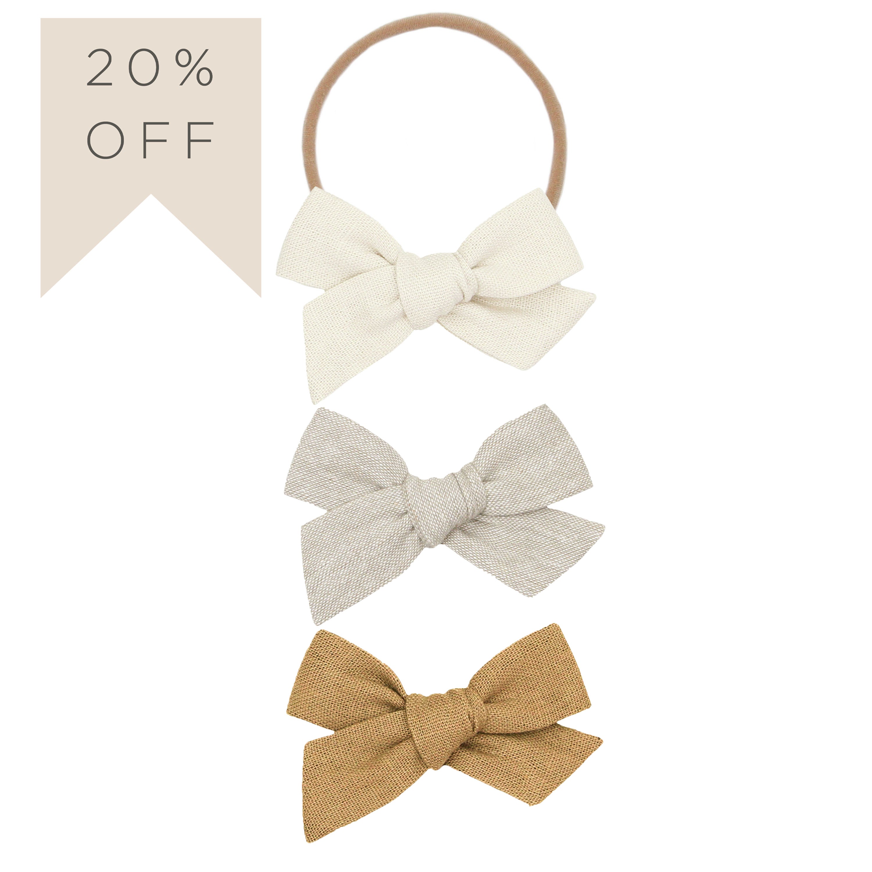 Classic Bow 3 Pack: Oatmeal