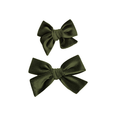 Velvet - Olive Bow Clip