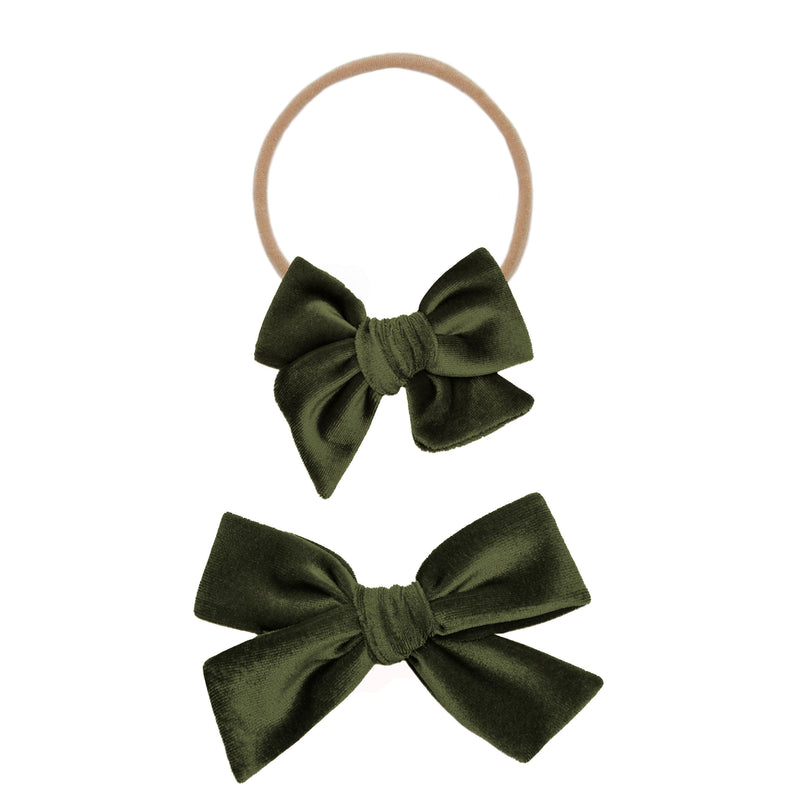 Olive Green Soft Velvet Ribbon