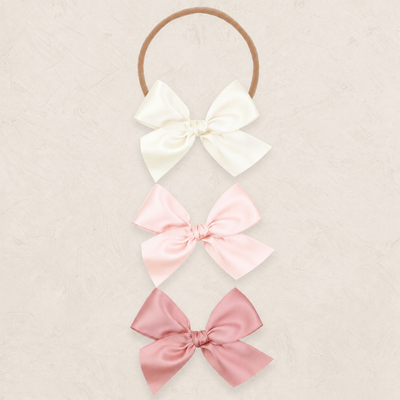 Satin Bow 3 Pack: Blush