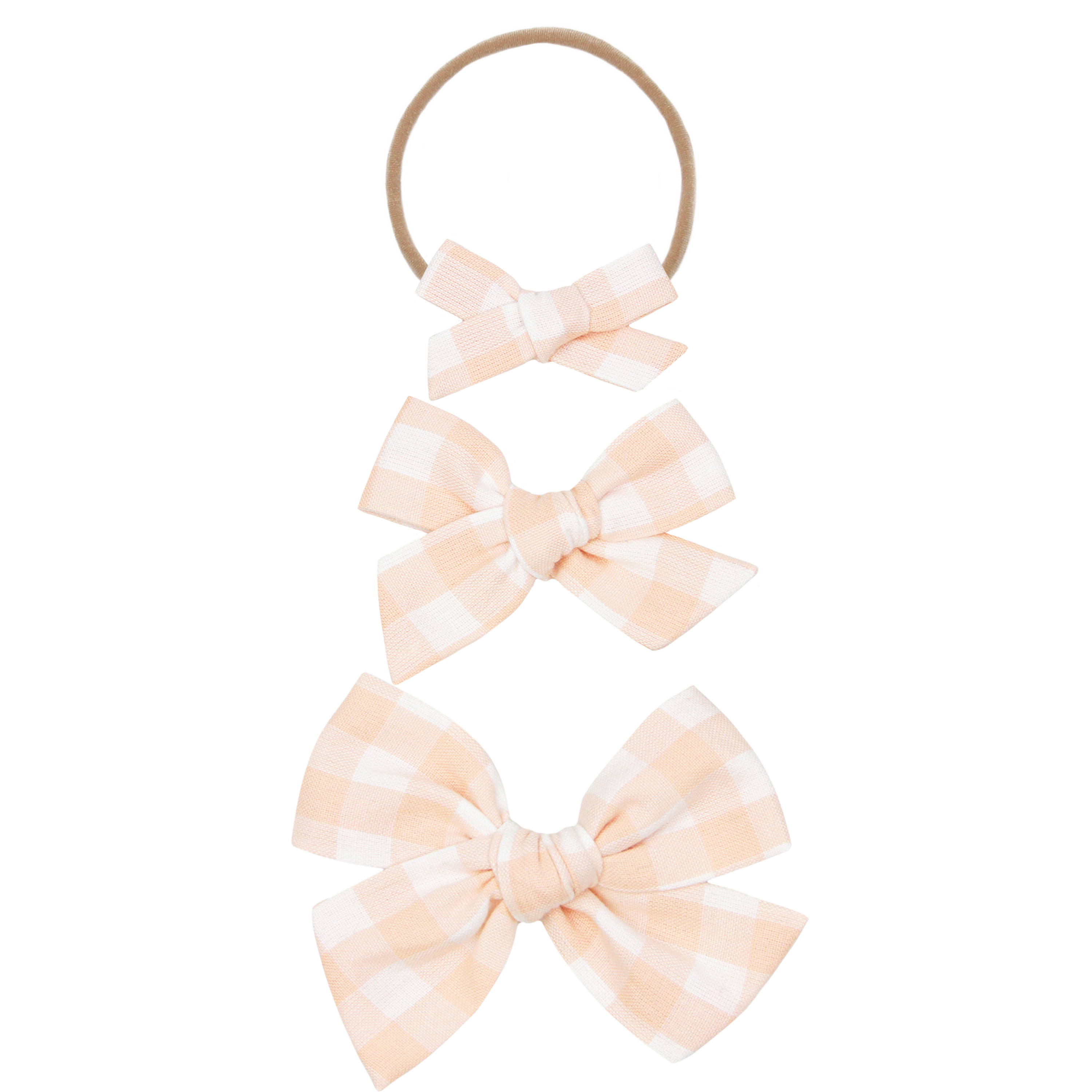 Classic Bow - Peach Gingham