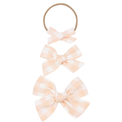 Classic Bow - Peach Gingham