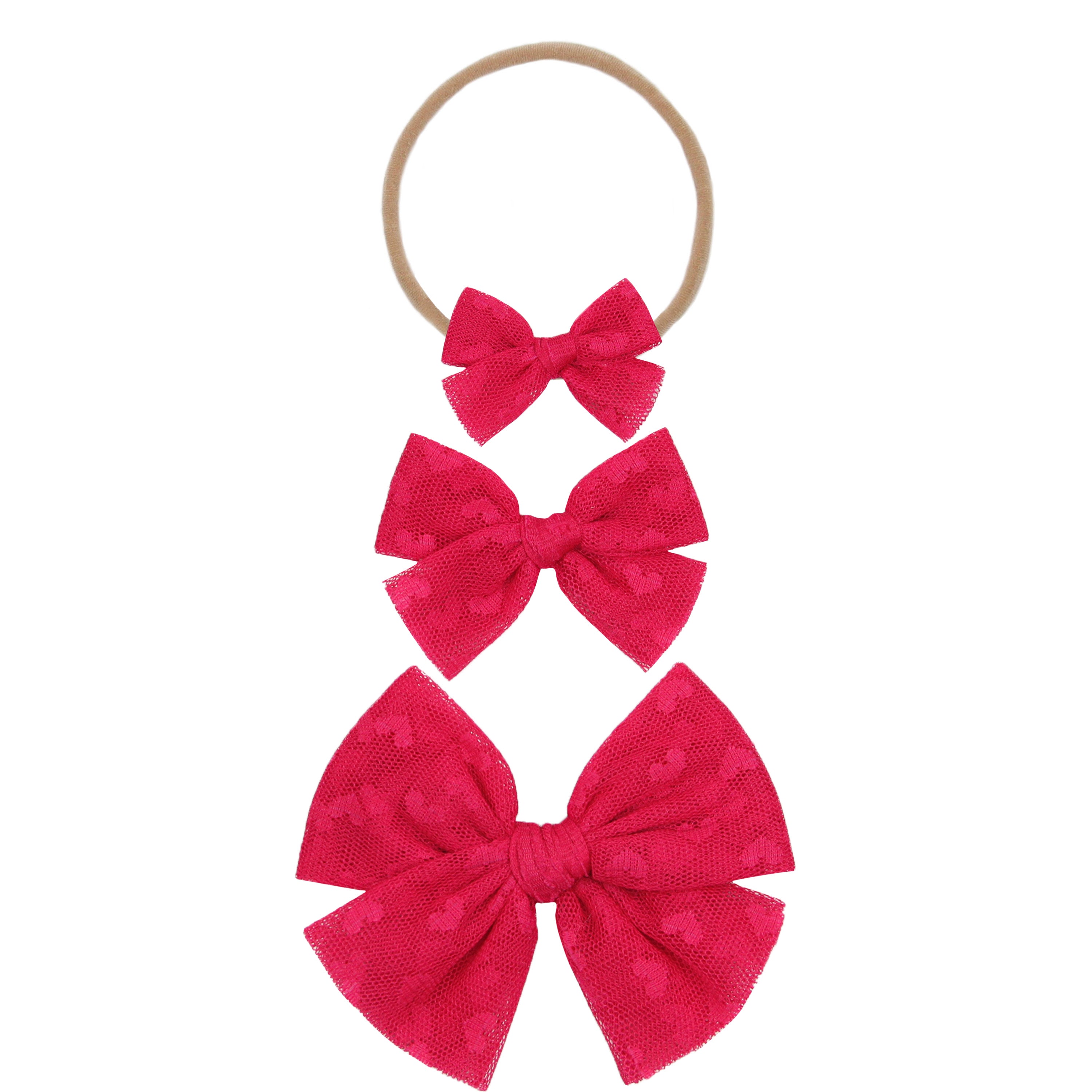 Tulle Bow - Hot Pink Heart