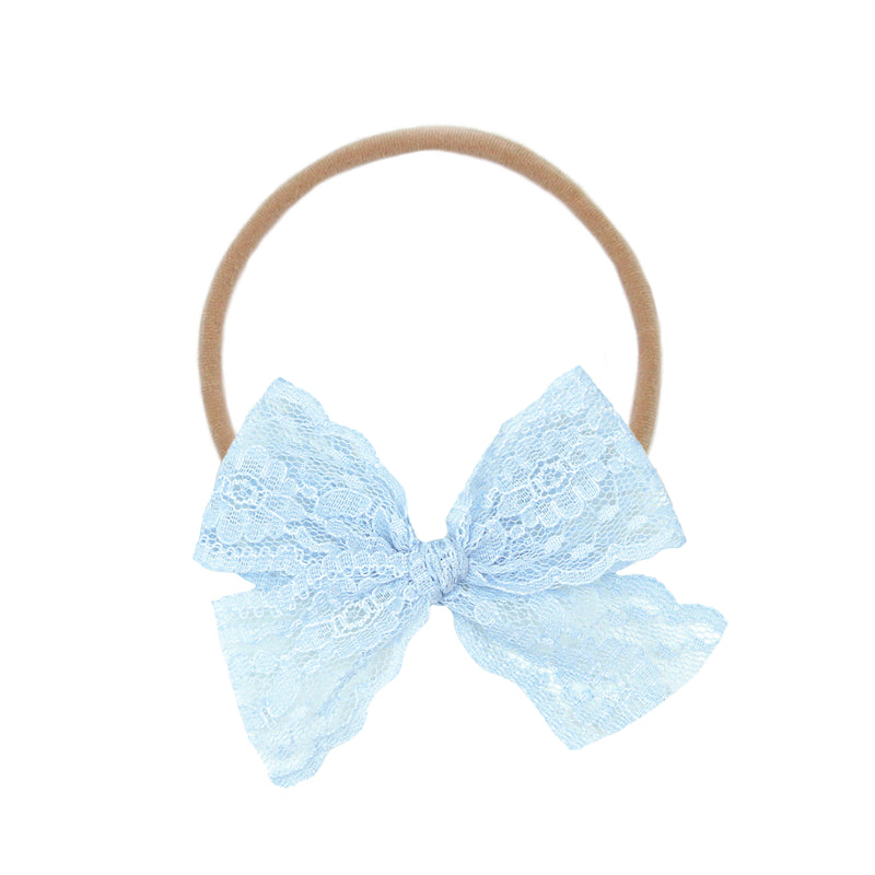 Lace Bow - Powder Blue