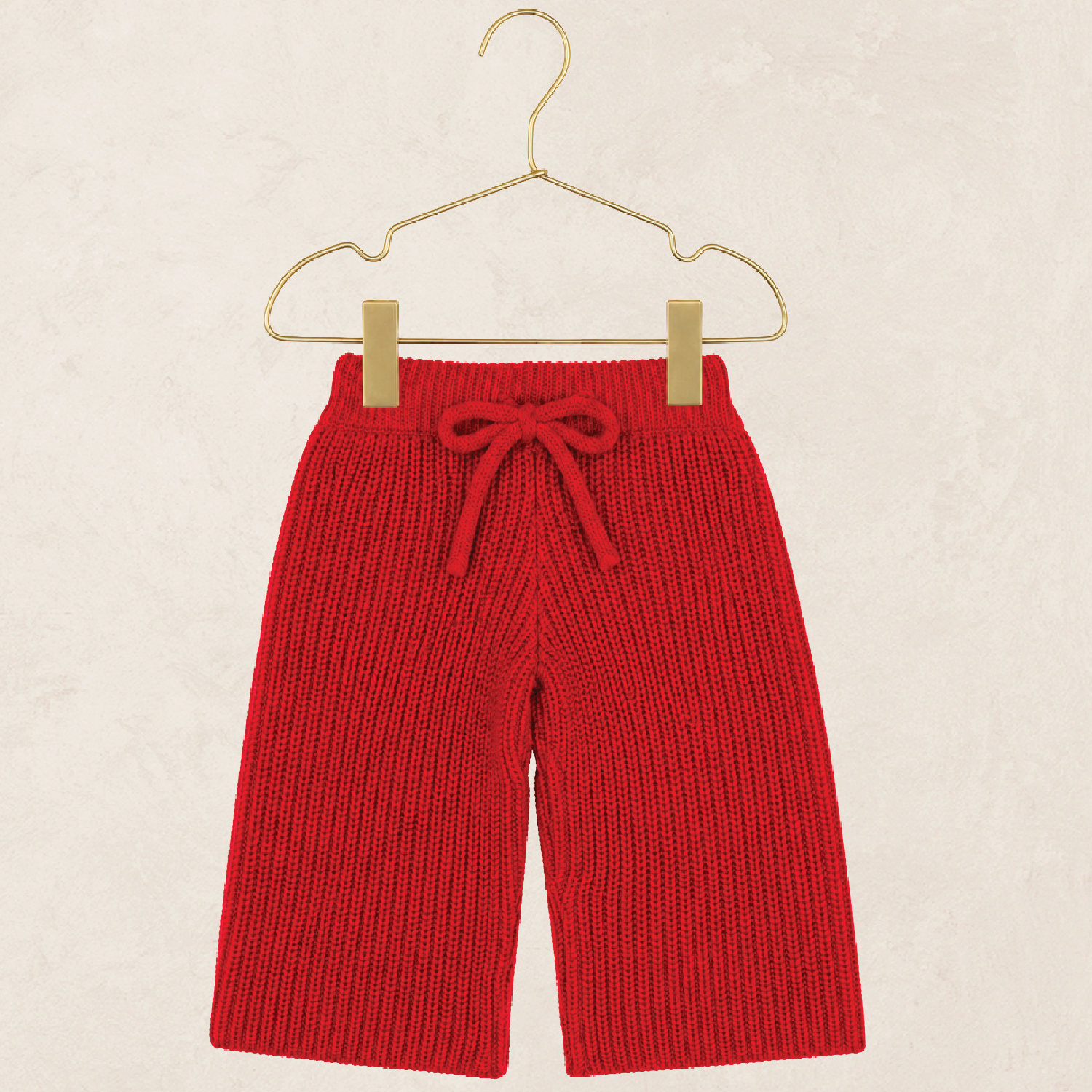 Pre-Order: Knit Chunky Wide Leg Pant - Red