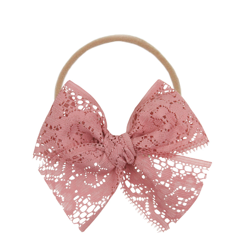 Lace Bow - Rose