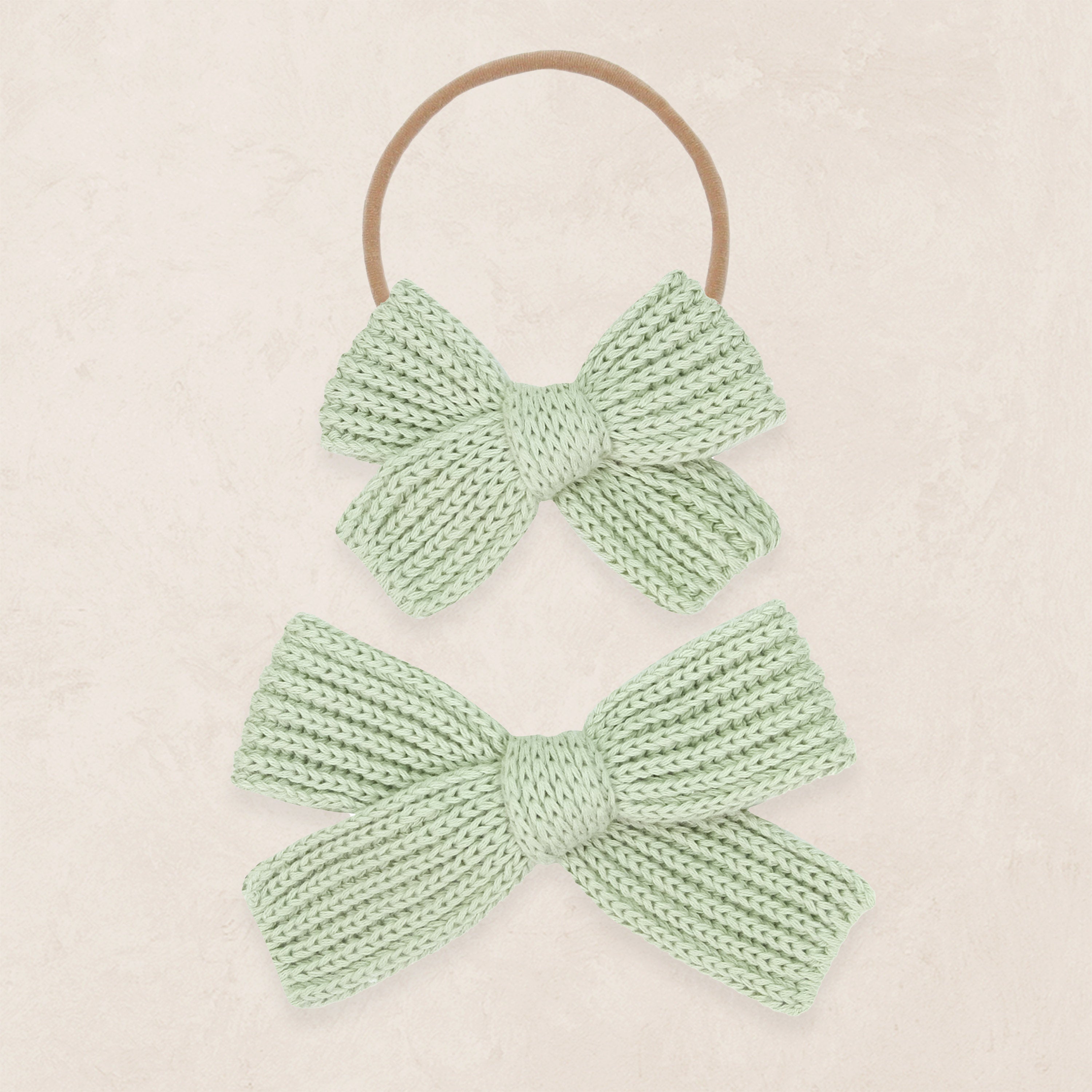 Sweater Bow - Sage Chunky Knit
