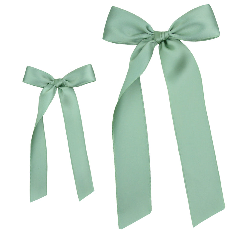 Satin Bow - Sage Sash Clip