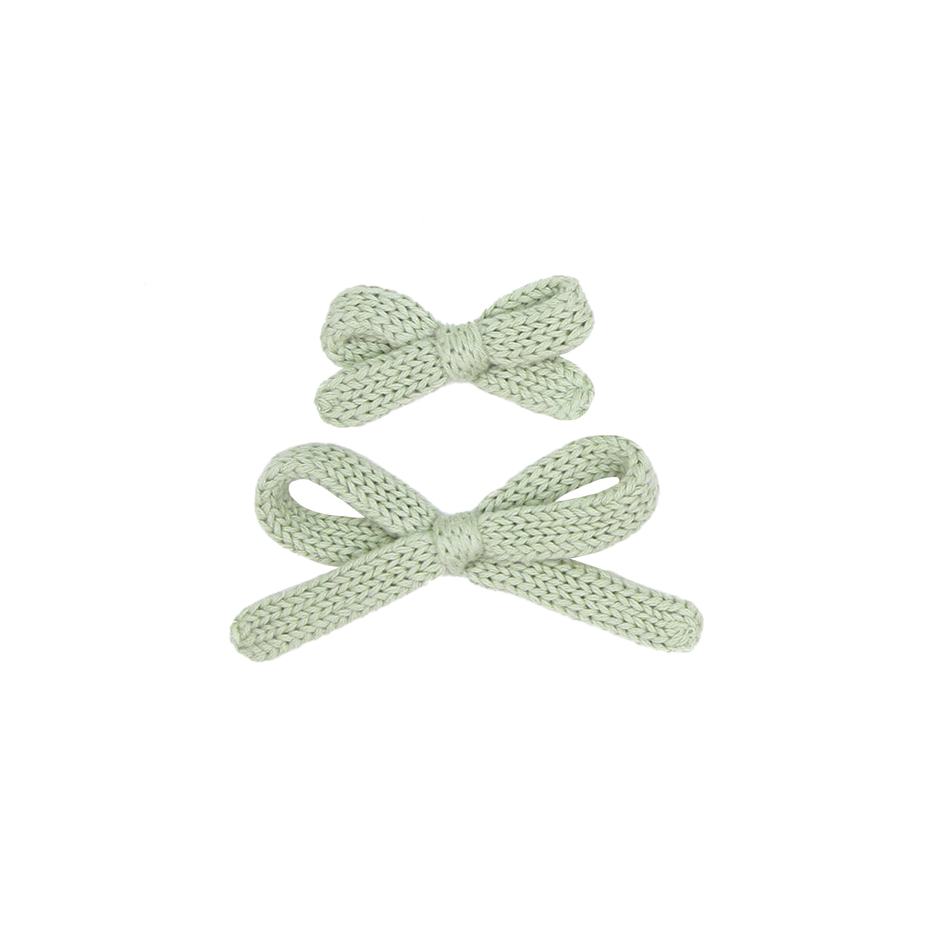 Sweater Bow - Sage Knit Clip