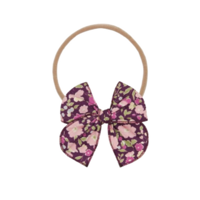 Heirloom Bow - Purple Floral Headband