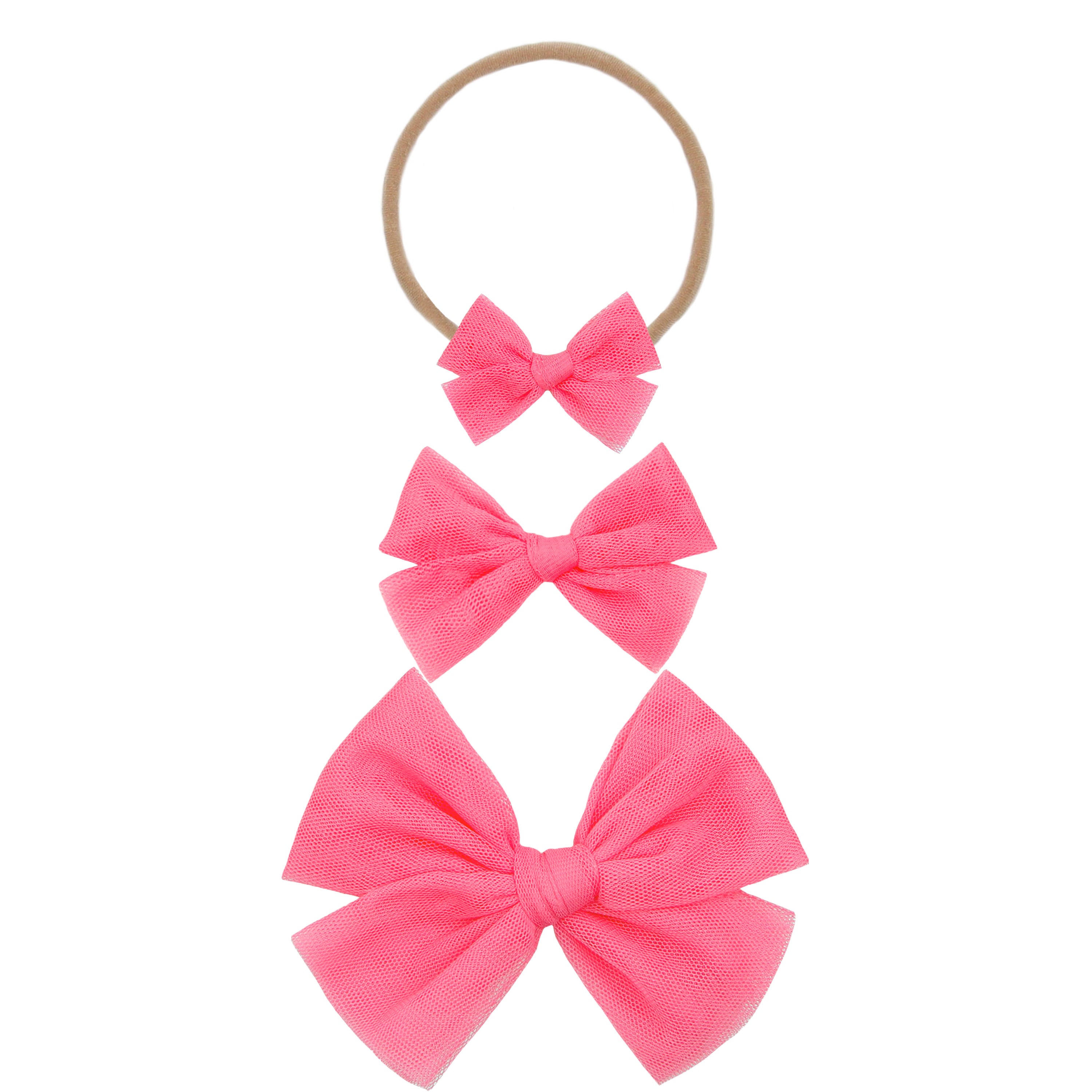 Tulle Bow - Strawberry