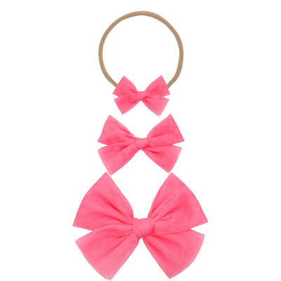 Tulle Bow - Strawberry