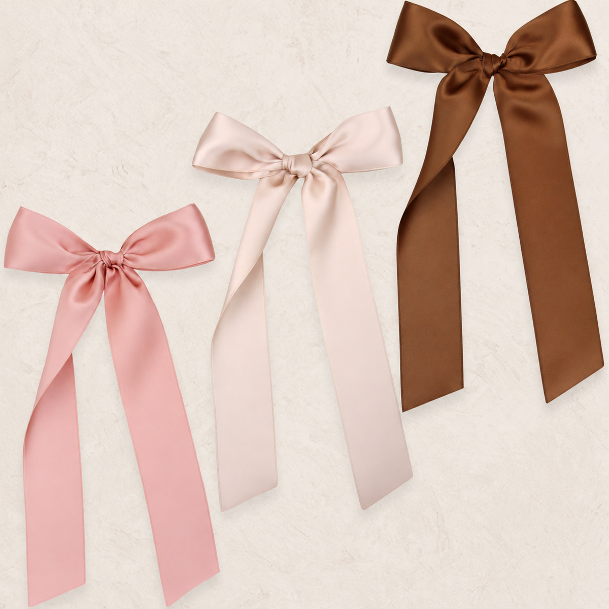 Satin Bow 3 Pack: Primrose Sash Clips