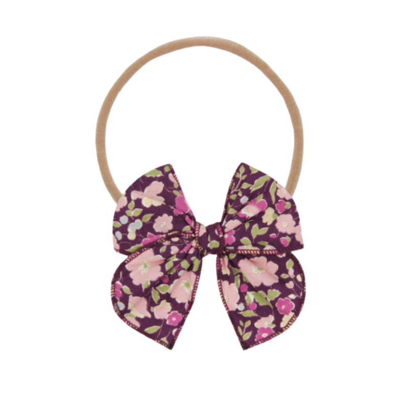 September - Heirloom Bow - Mulberry Floral Headband