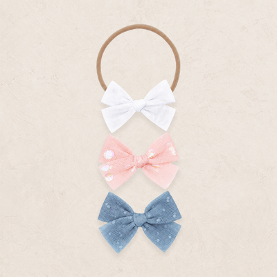 Tulle Bow 3 Pack: Blush Shimmer Dot