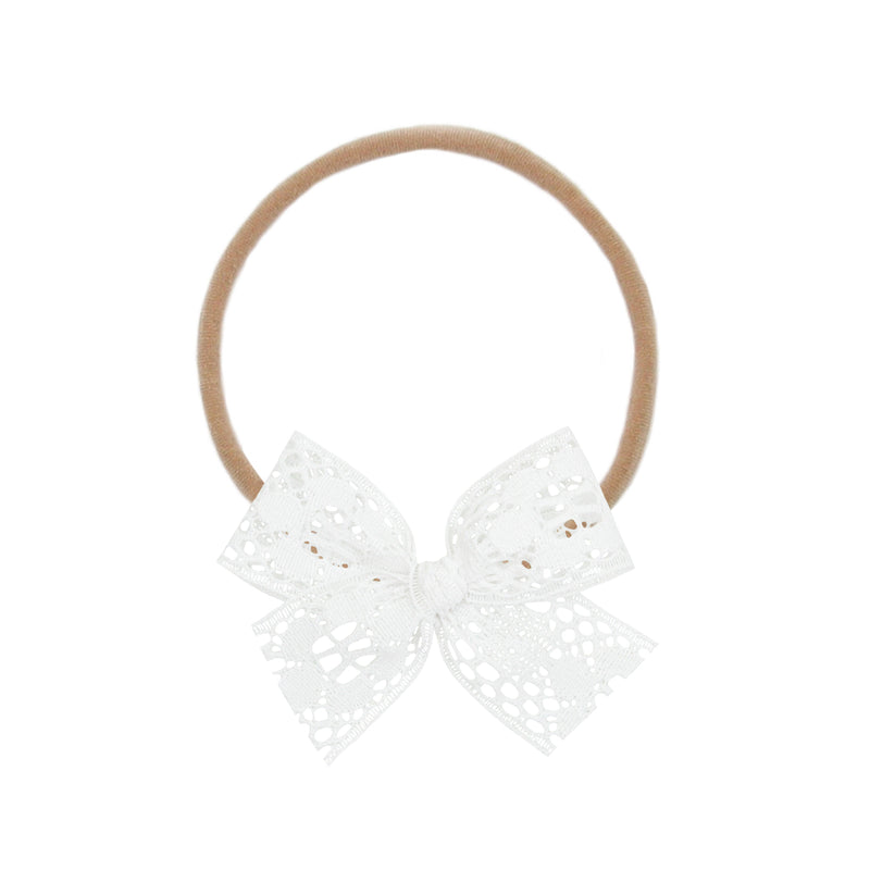 Lace Bow - White