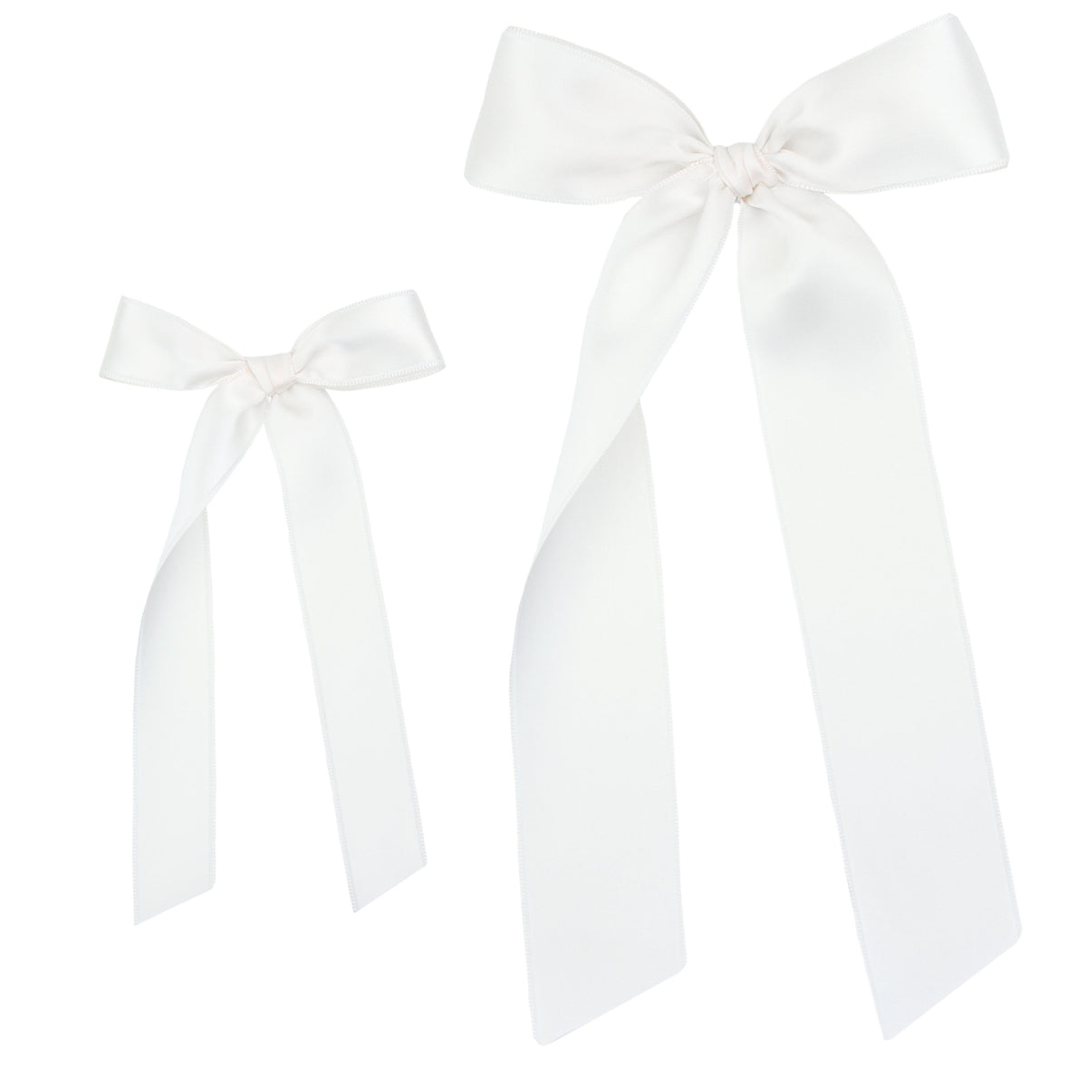 Satin Bow - White Sash Clip display picture 1