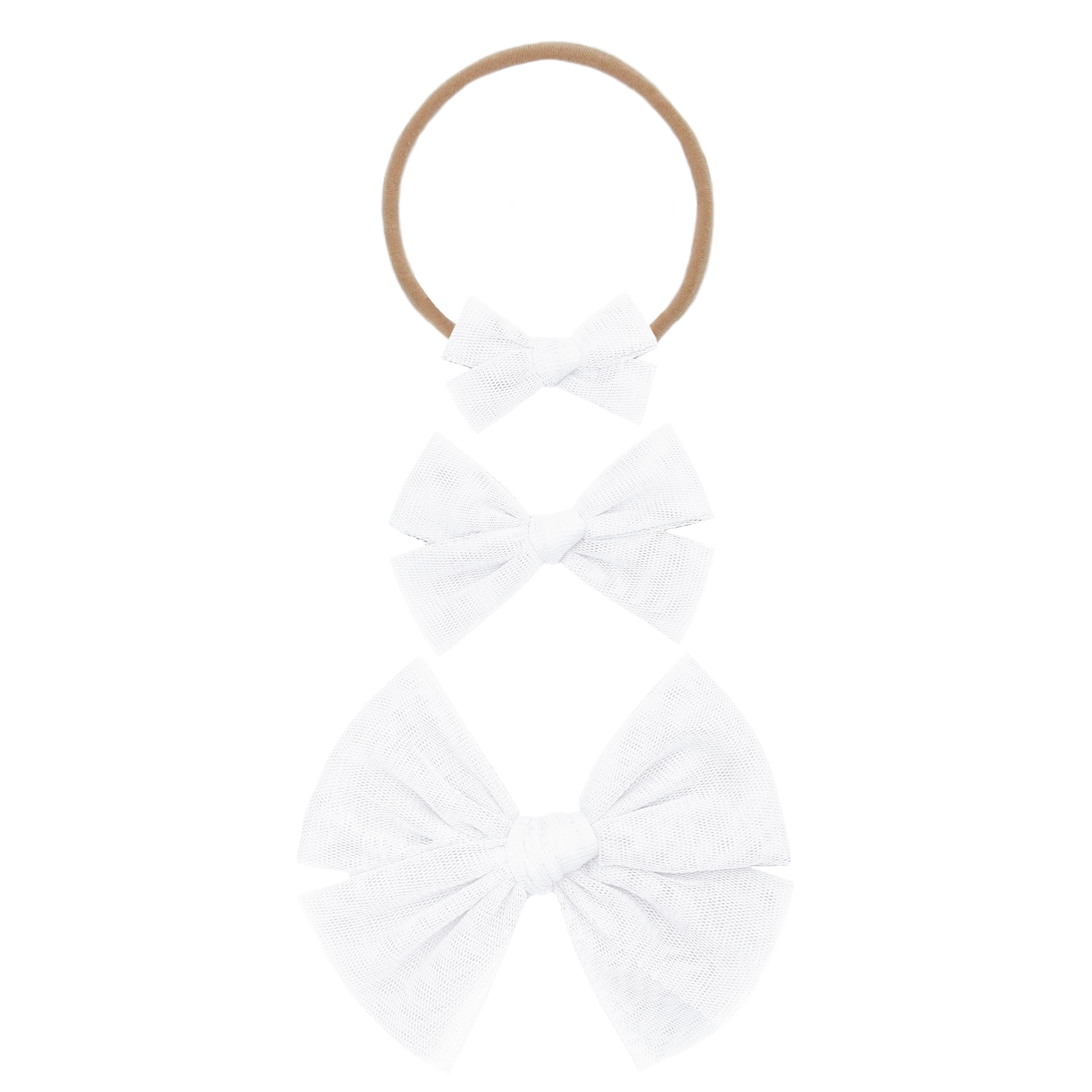 Tulle Bow - White