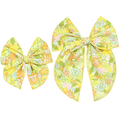 Heirloom Bow - Yellow Floral Clip