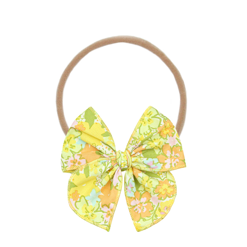 April - Heirloom Bow - Yellow Floral Headband