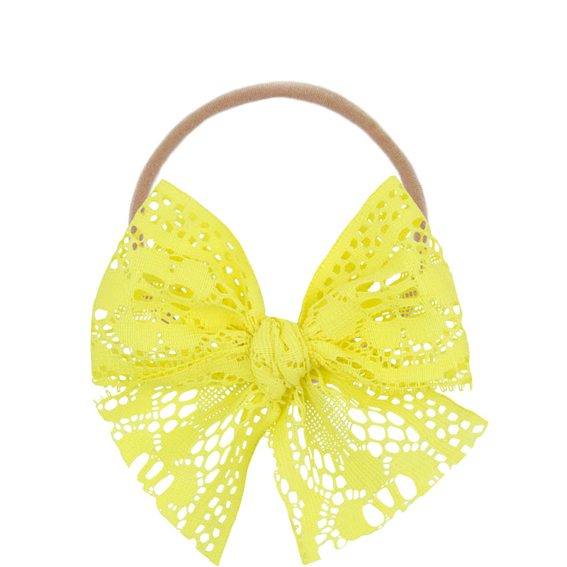 Vintage Bow - Yellow Lace