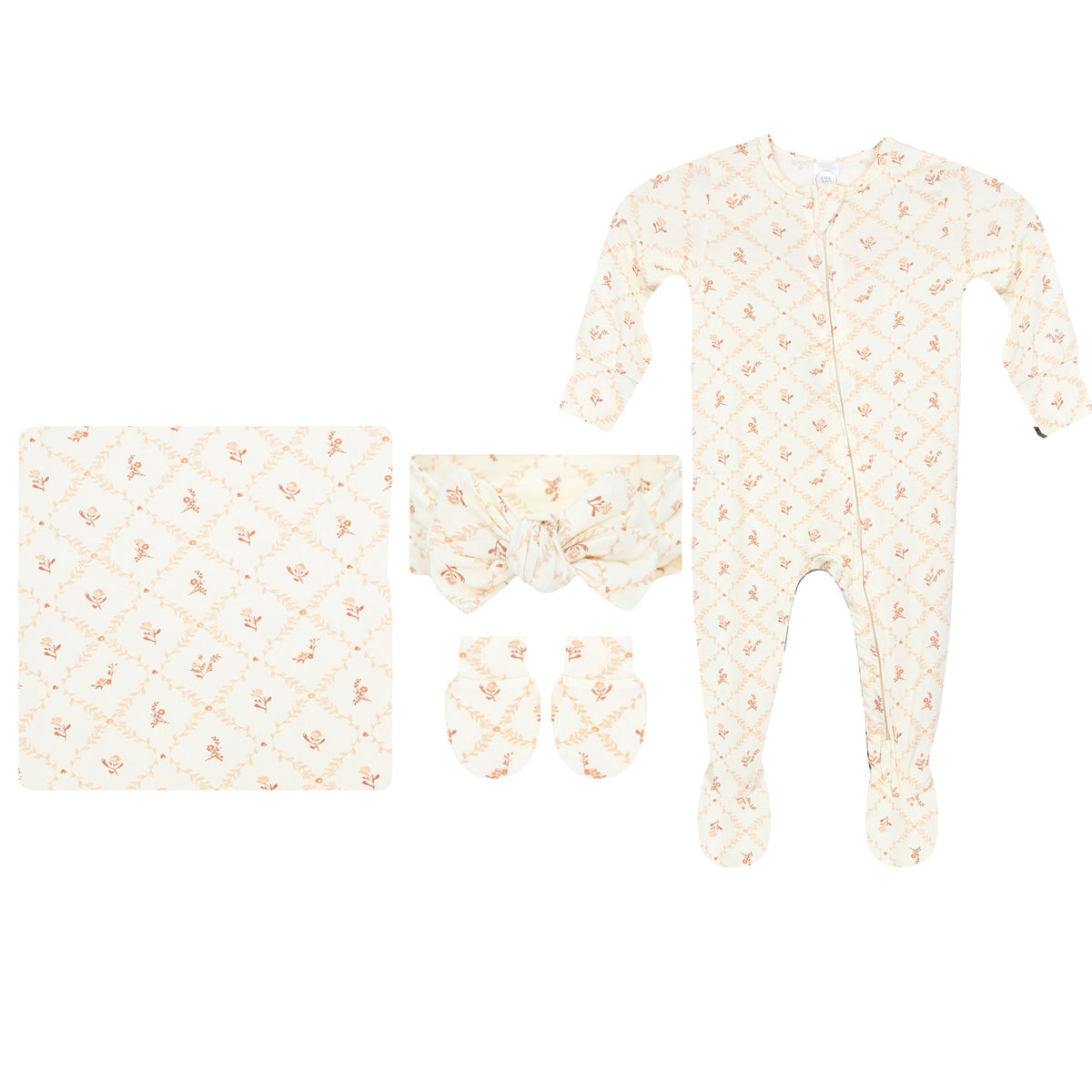 Annie Newborn Headband Bundle + Zipper Footie