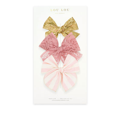 Bow 3 Pack: Yellow Floral Clips