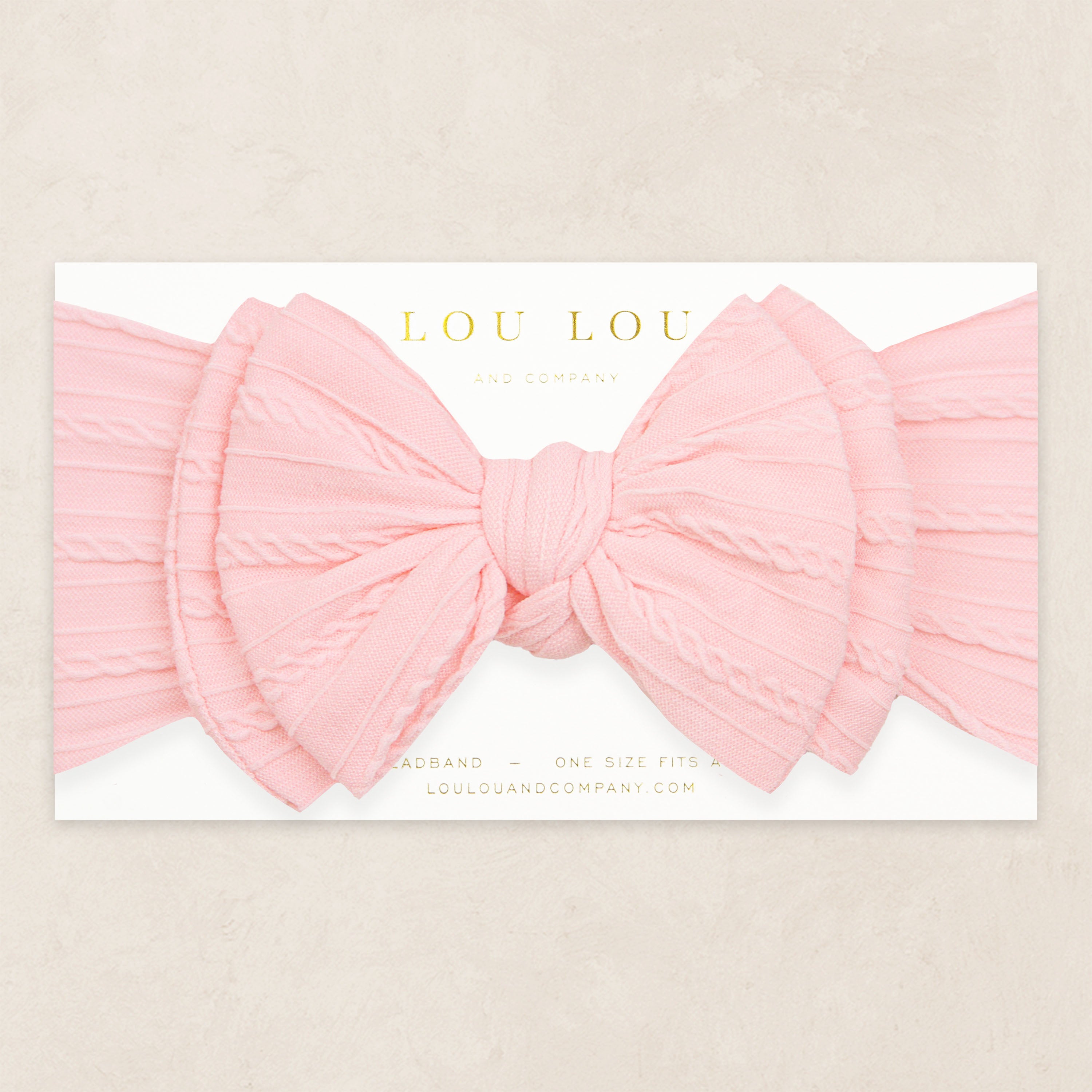 Cable Knit Headband - Baby Pink