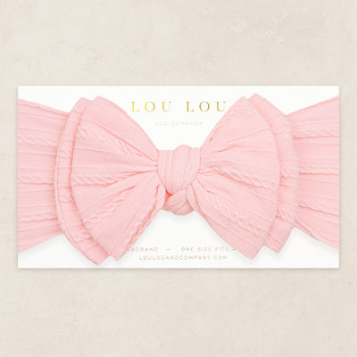 Cable Knit Headband - Baby Pink
