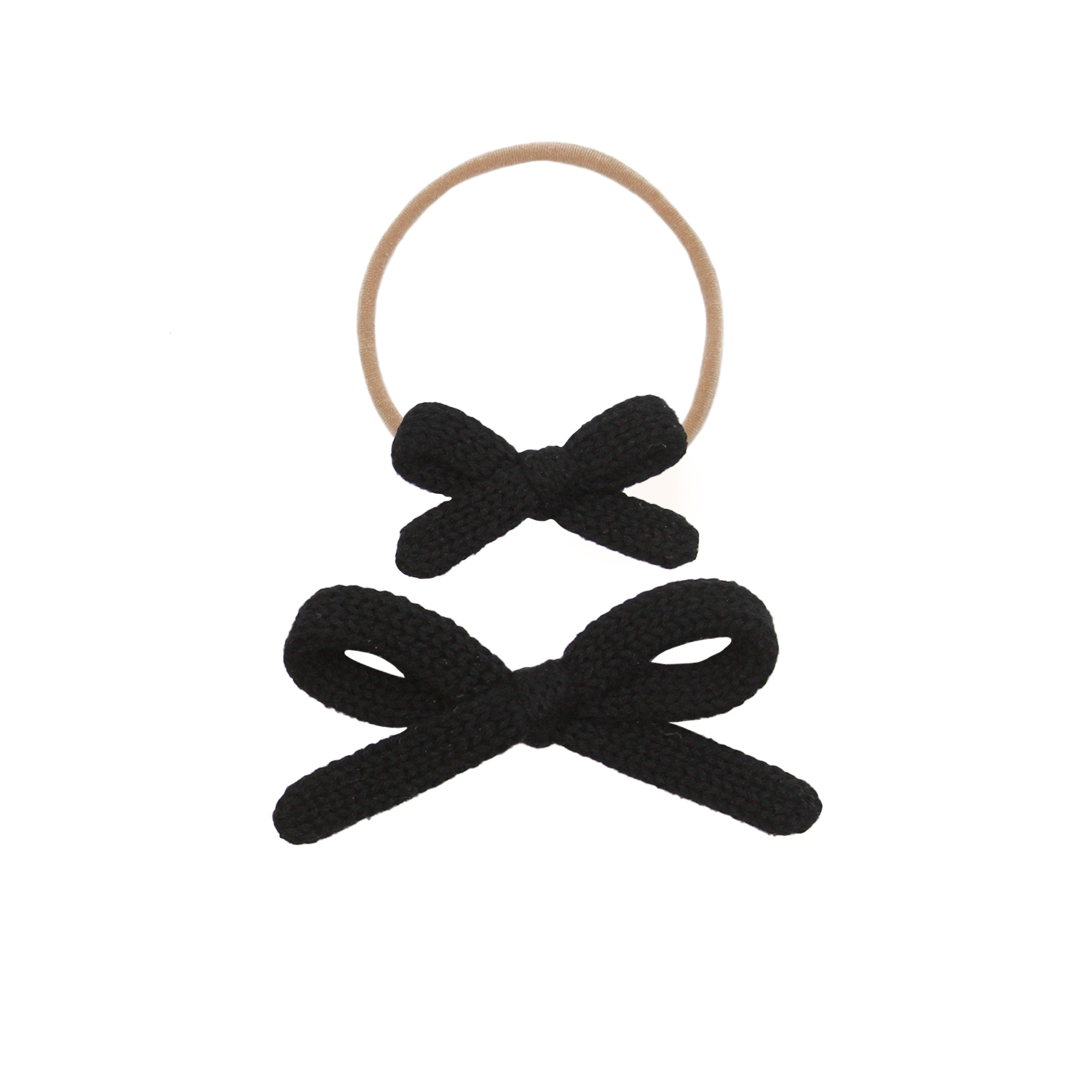 Sweater Bow - Black Knit