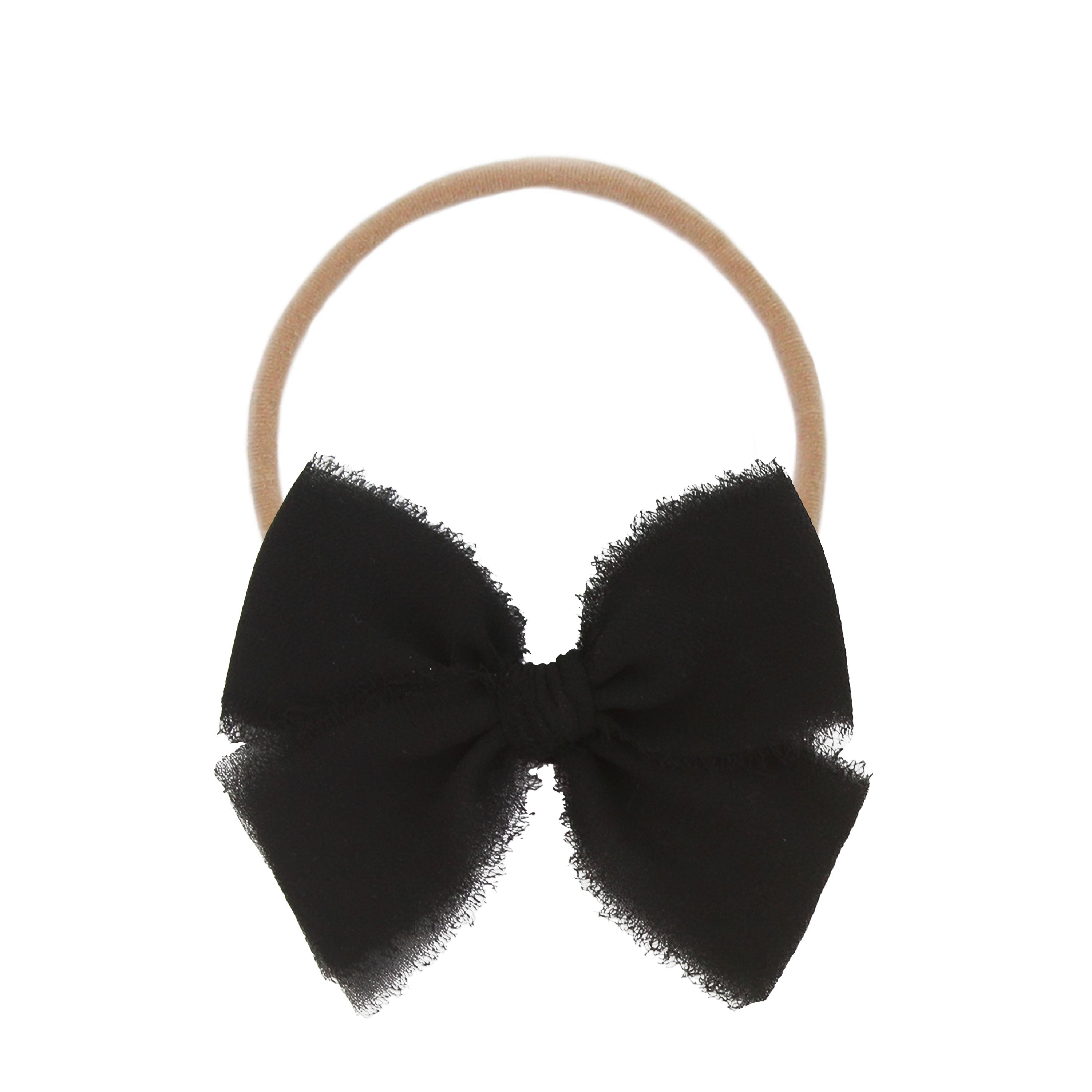 Chiffon Bow - Black Headband