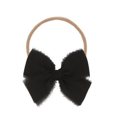 Chiffon Bow - Black Headband