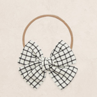 Adventure Bow - Charcoal Grid Headband