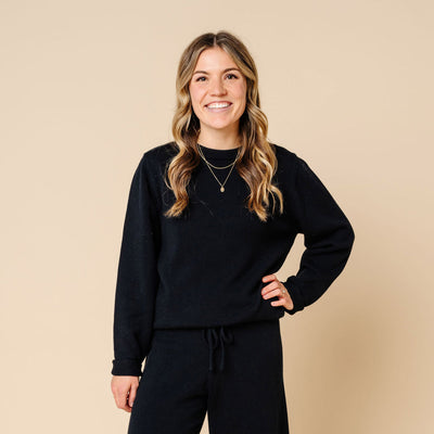 Knit Women's Sweater - Black