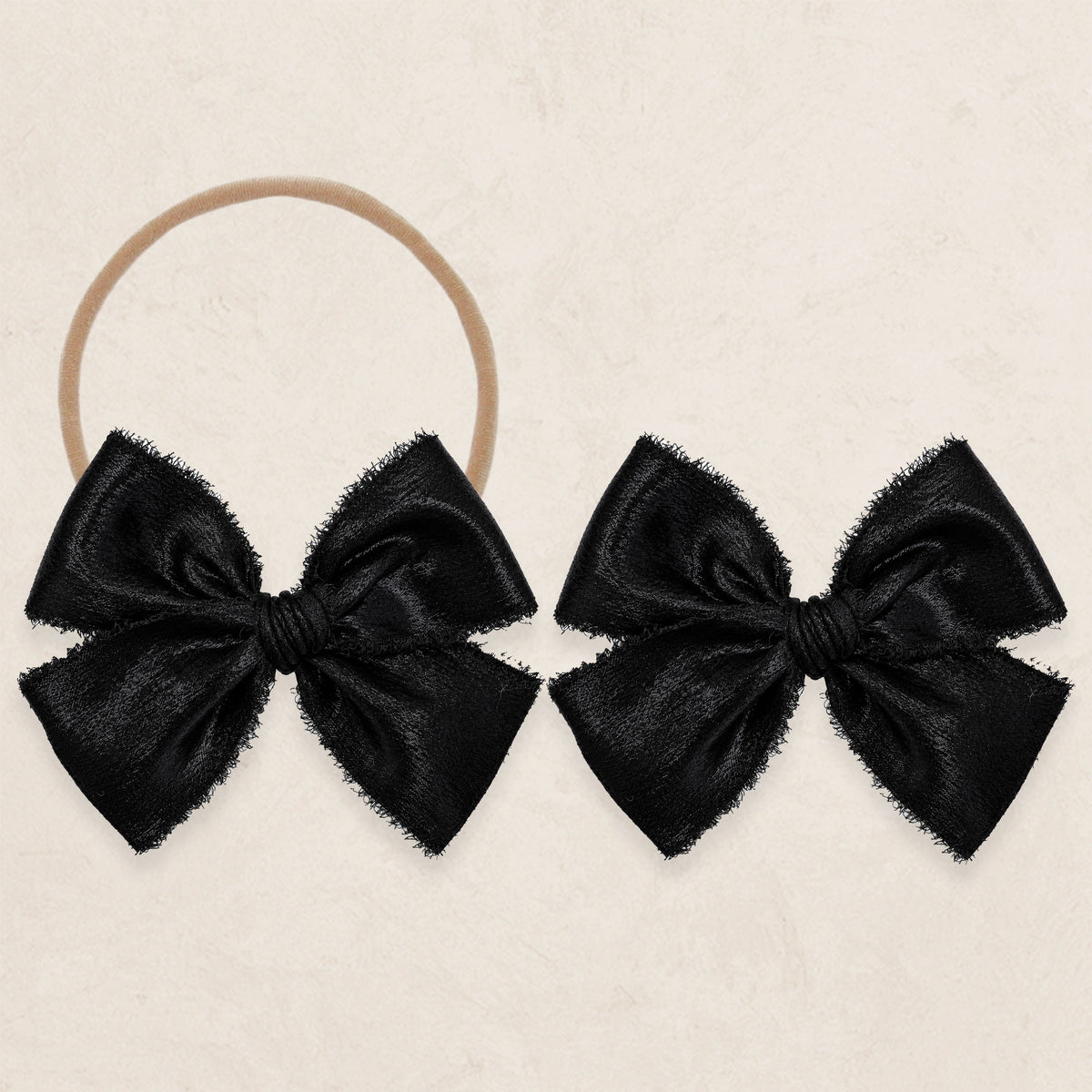 Chiffon Bow - Metallic Black