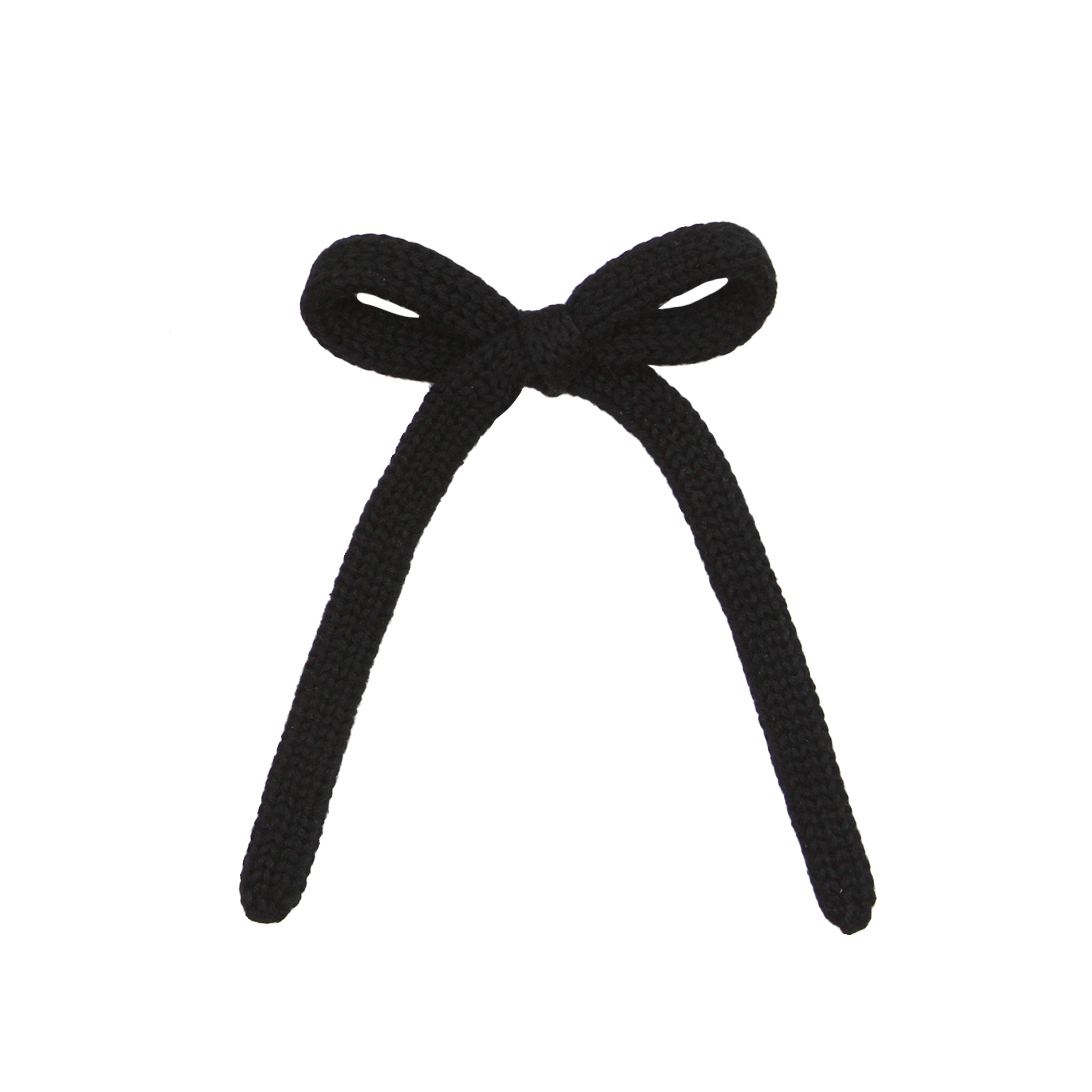 Sweater Bow - Black Knit Sash Clip