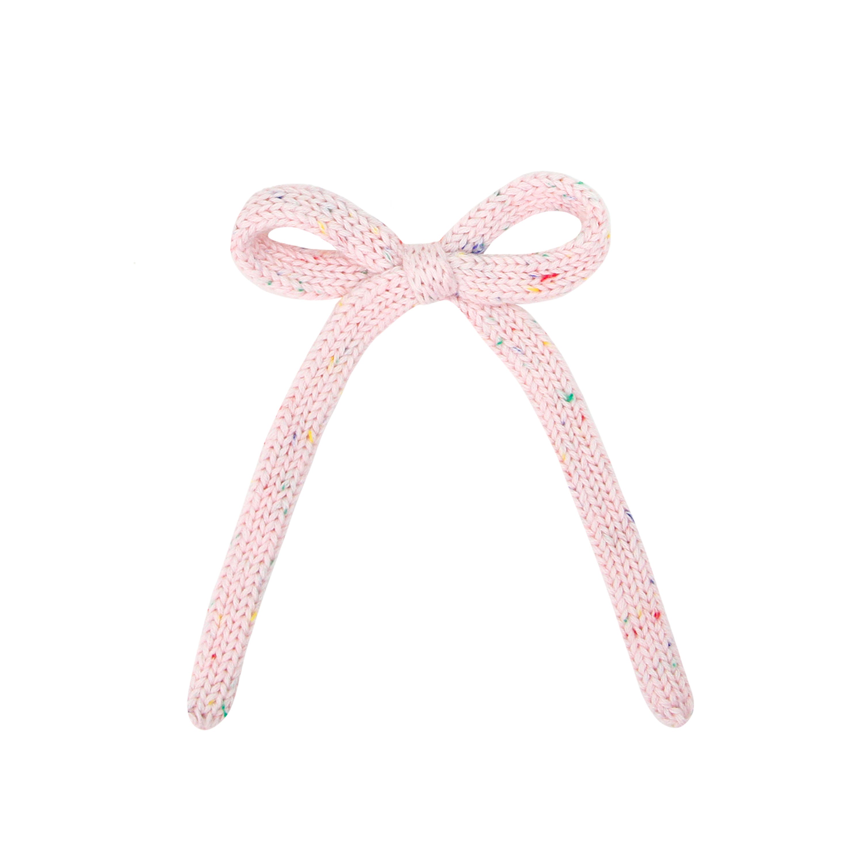 Sweater Bow - Blossom Speckle Knit Sash Clip