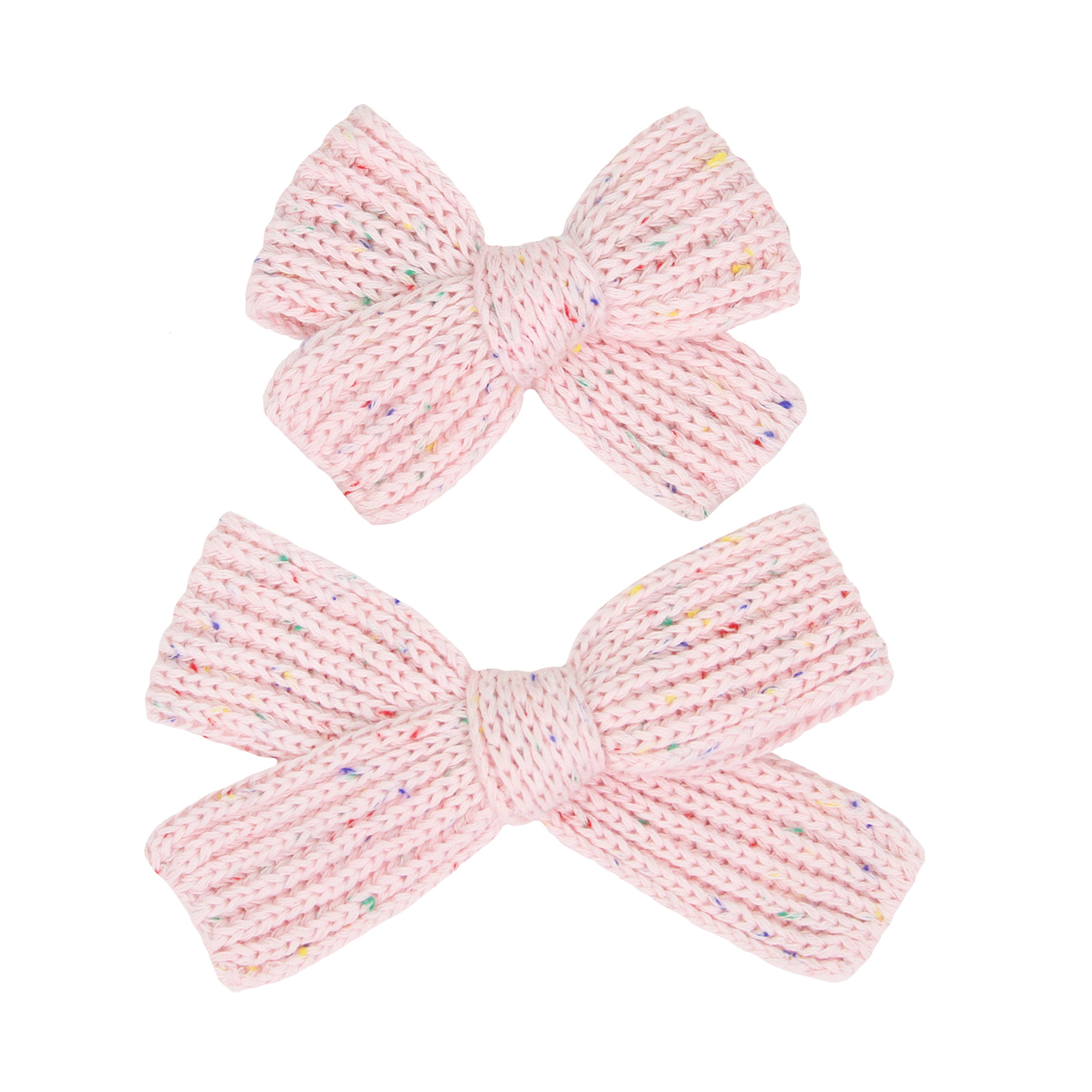 Sweater Bow - Blossom Speckle Chunky Knit Clip