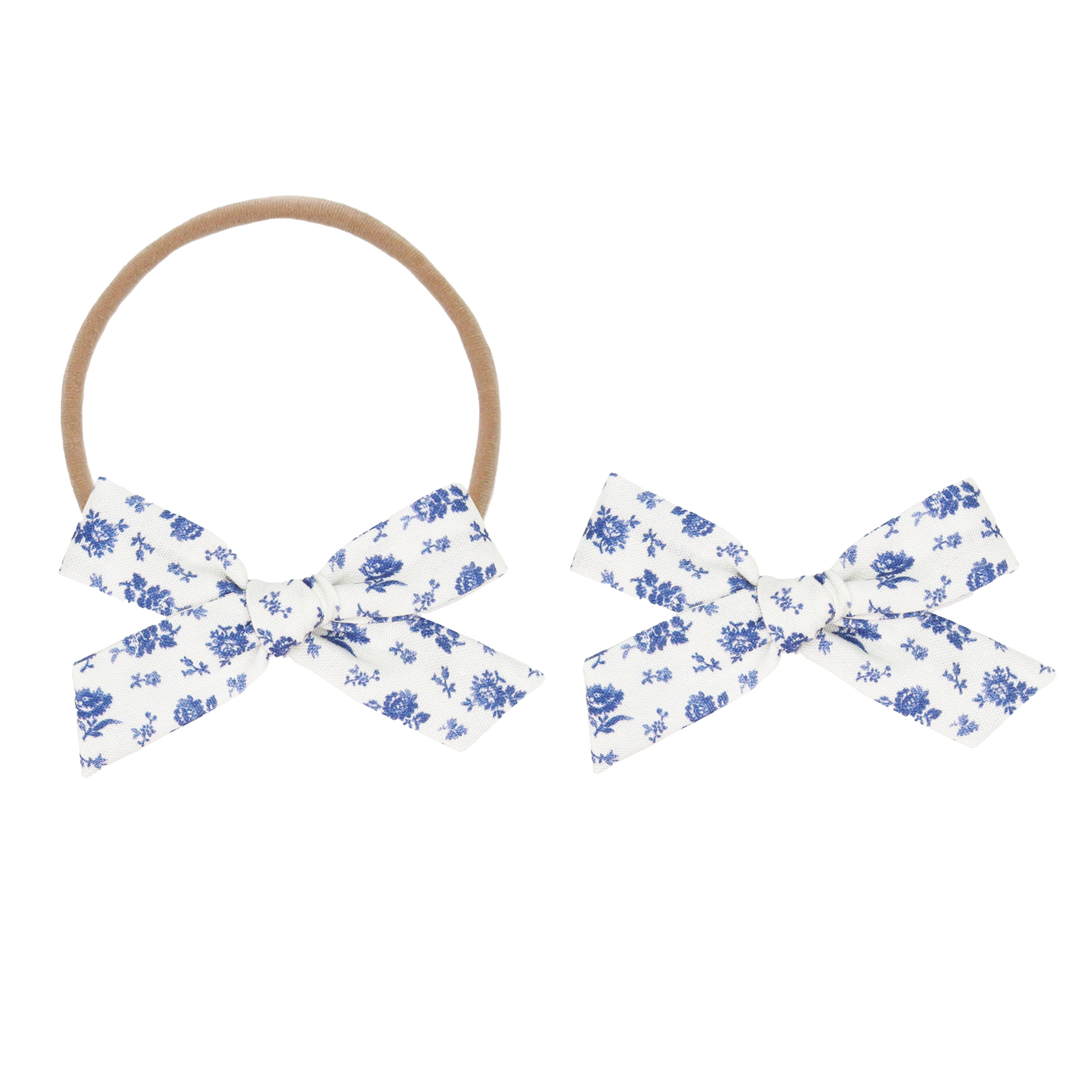 Classic Bow - Forget Me Not Floral Petite