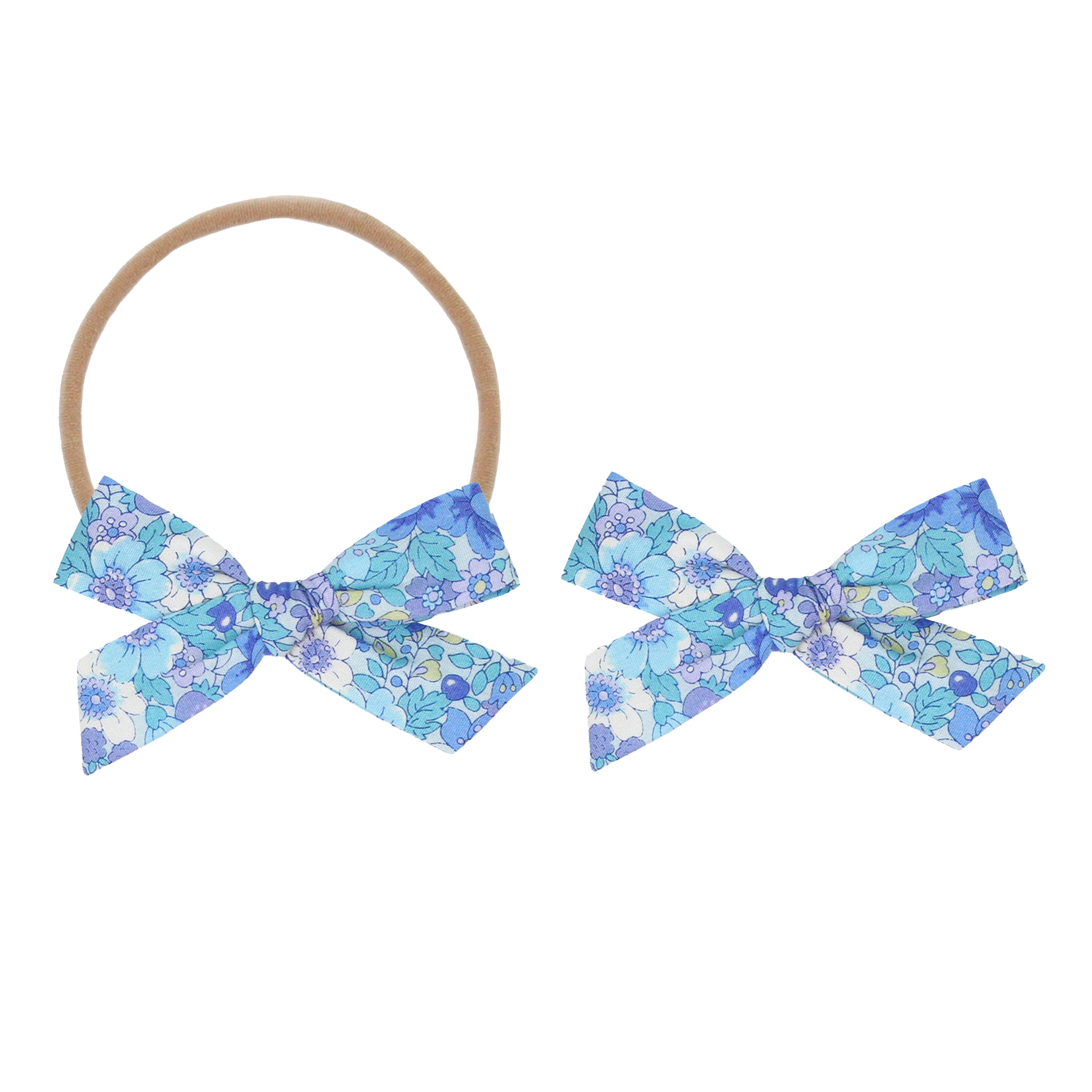 Classic Bow - Blueberry Floral Petite