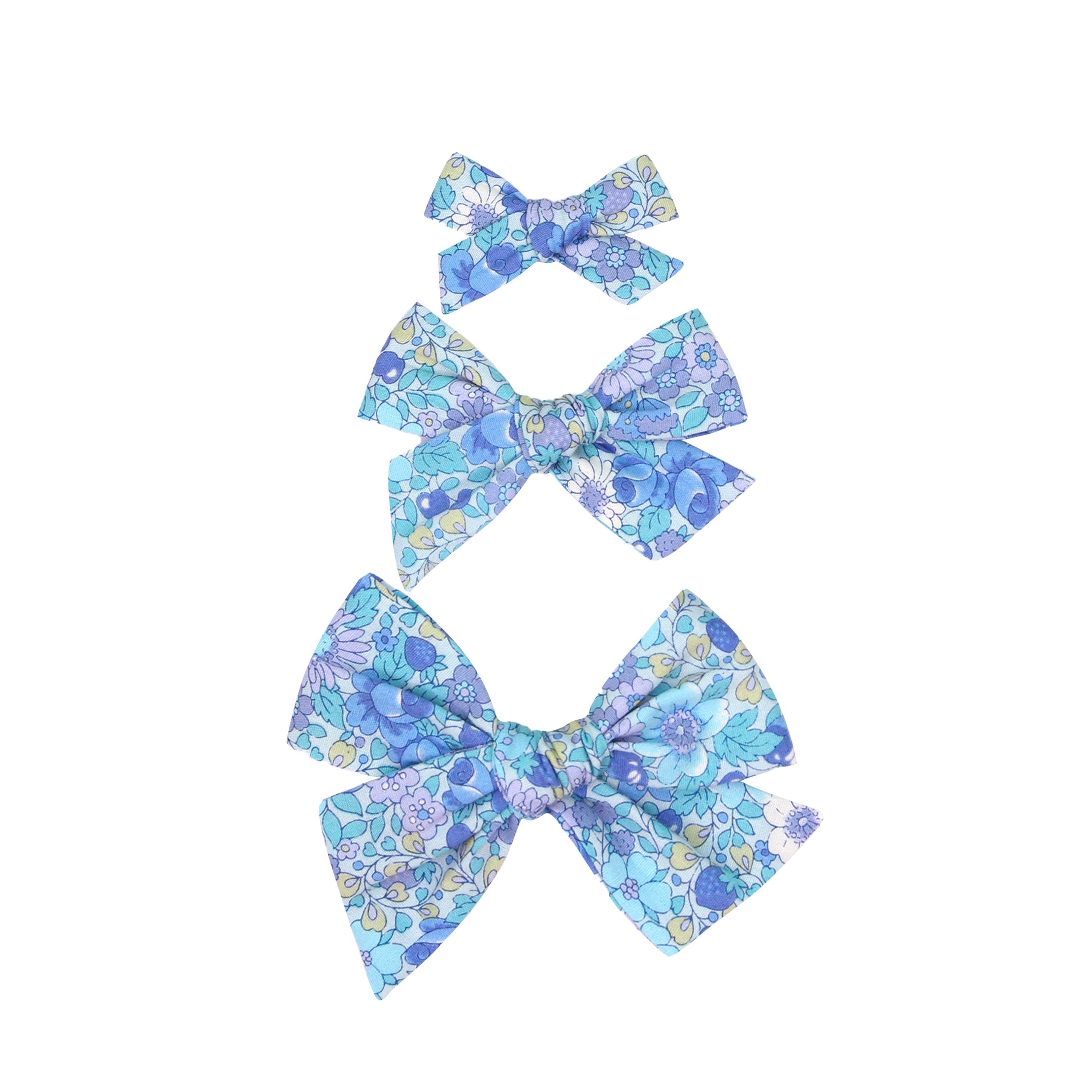 Classic Bow - Blueberry Floral Clip