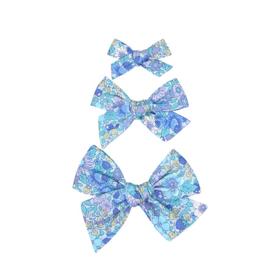 Classic Bow - Blueberry Floral Clip