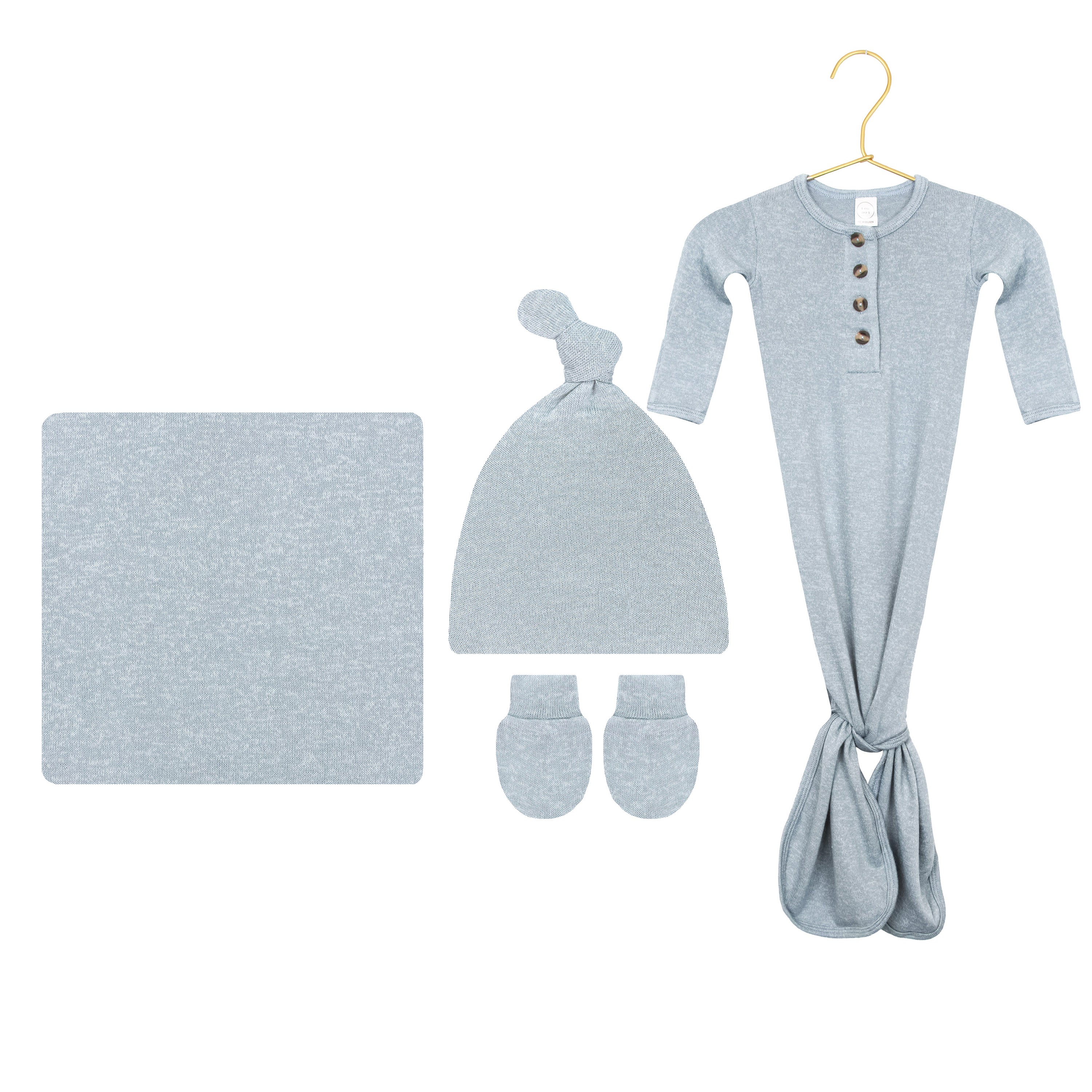 Miller Plush Knit Newborn Hat Bundle (Gown)