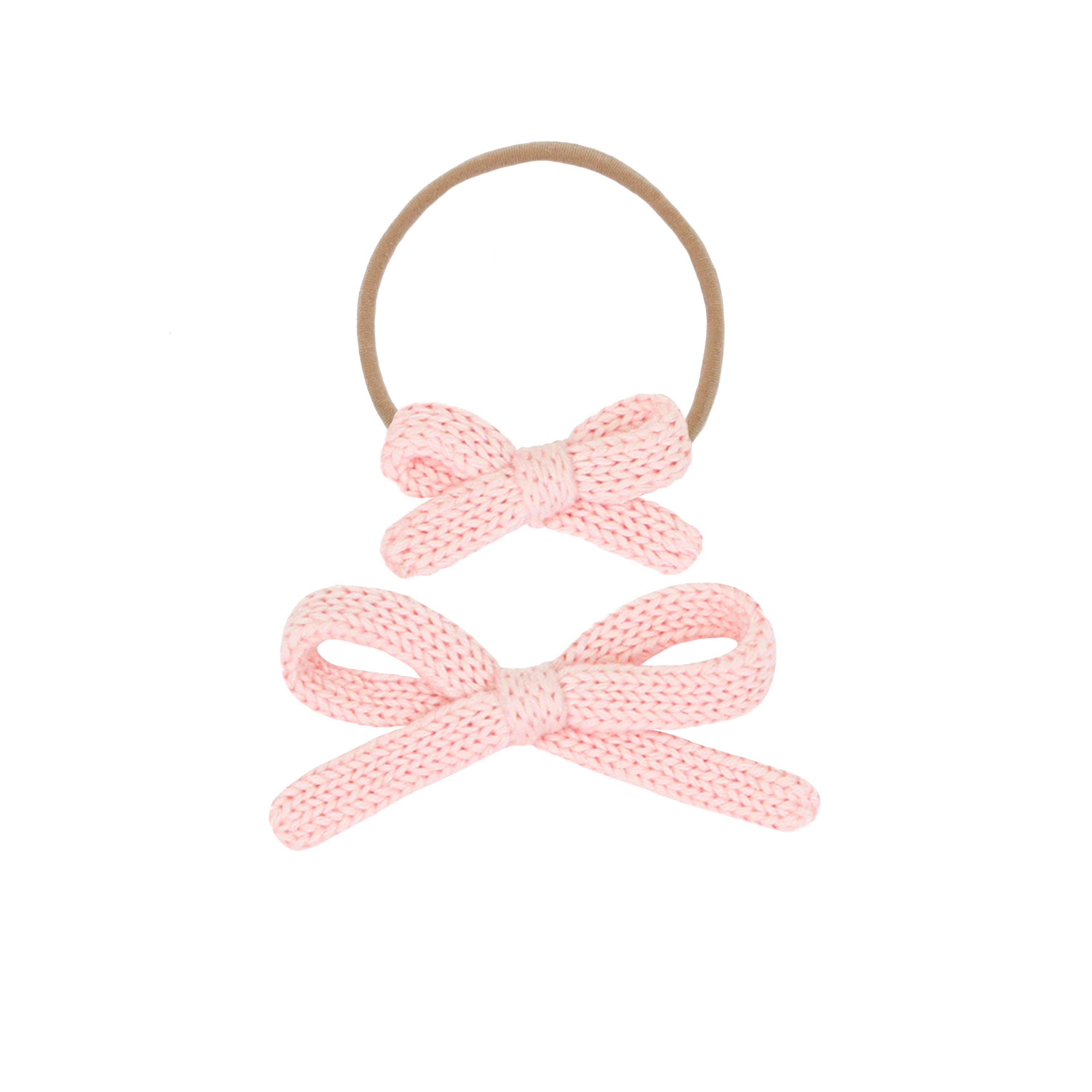 Sweater Bow - Blush Knit Headband