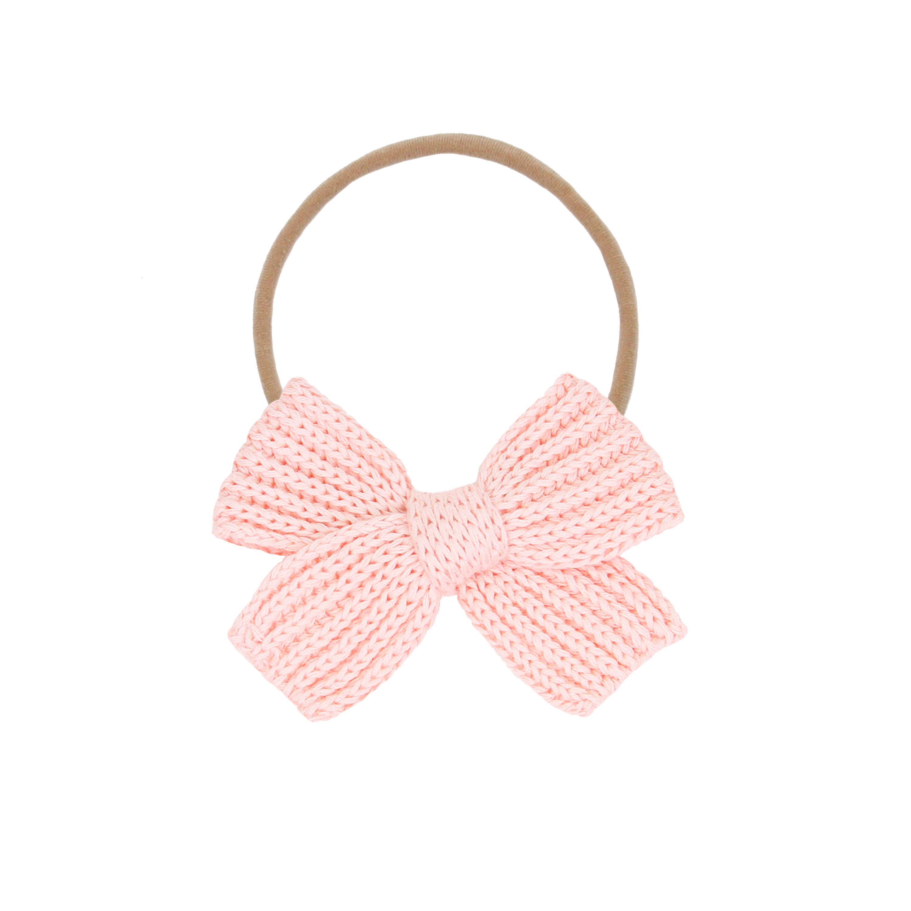Sweater Bow - Blush Chunky Knit Headband