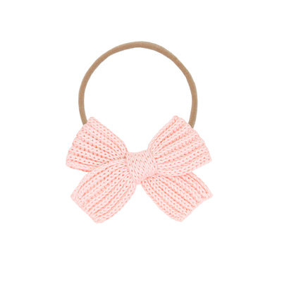 Sweater Bow - Blush Chunky Knit Headband