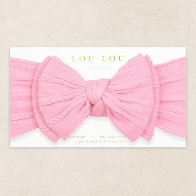 Cable Knit Headband - Bubblegum Pink