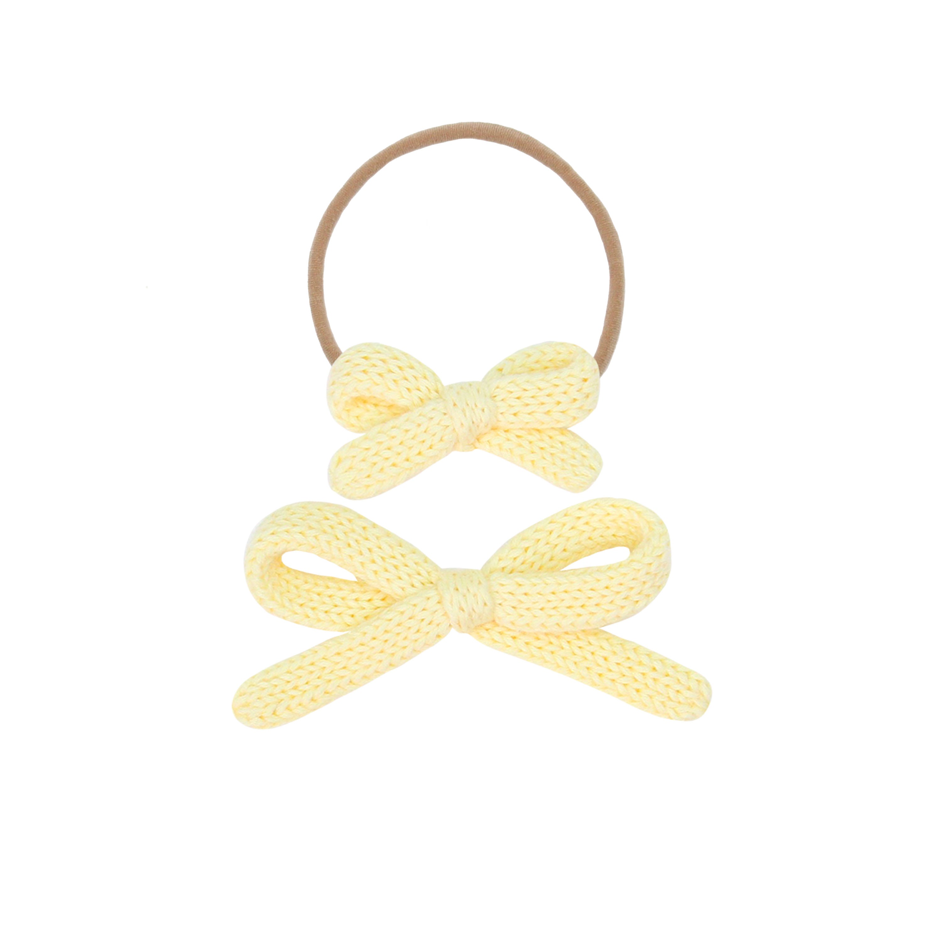 Sweater Bow - Butter Yellow Knit