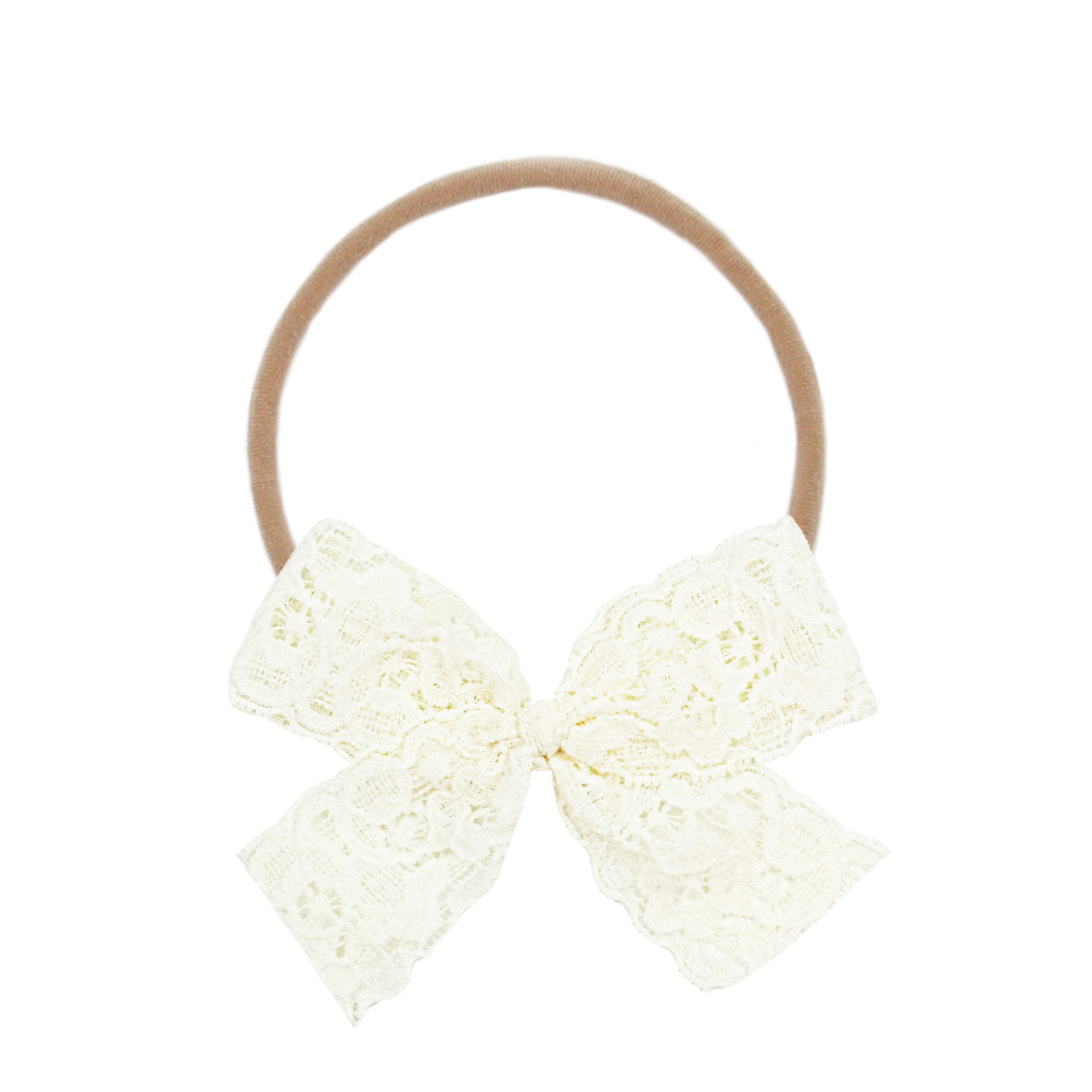 Lace Bow - Buttercream Headband